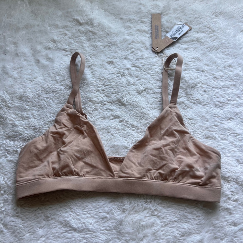 SKIMS Fits Everybody Triangle Bralette Clay Beige BR-TRI-2024 Women's Size S NWT